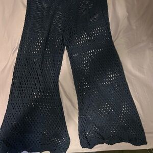 SHEIN Navy Crochet Swim Coverup Pants 4X